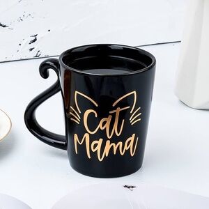 Cat Mama Coffee Mug Tail Handle